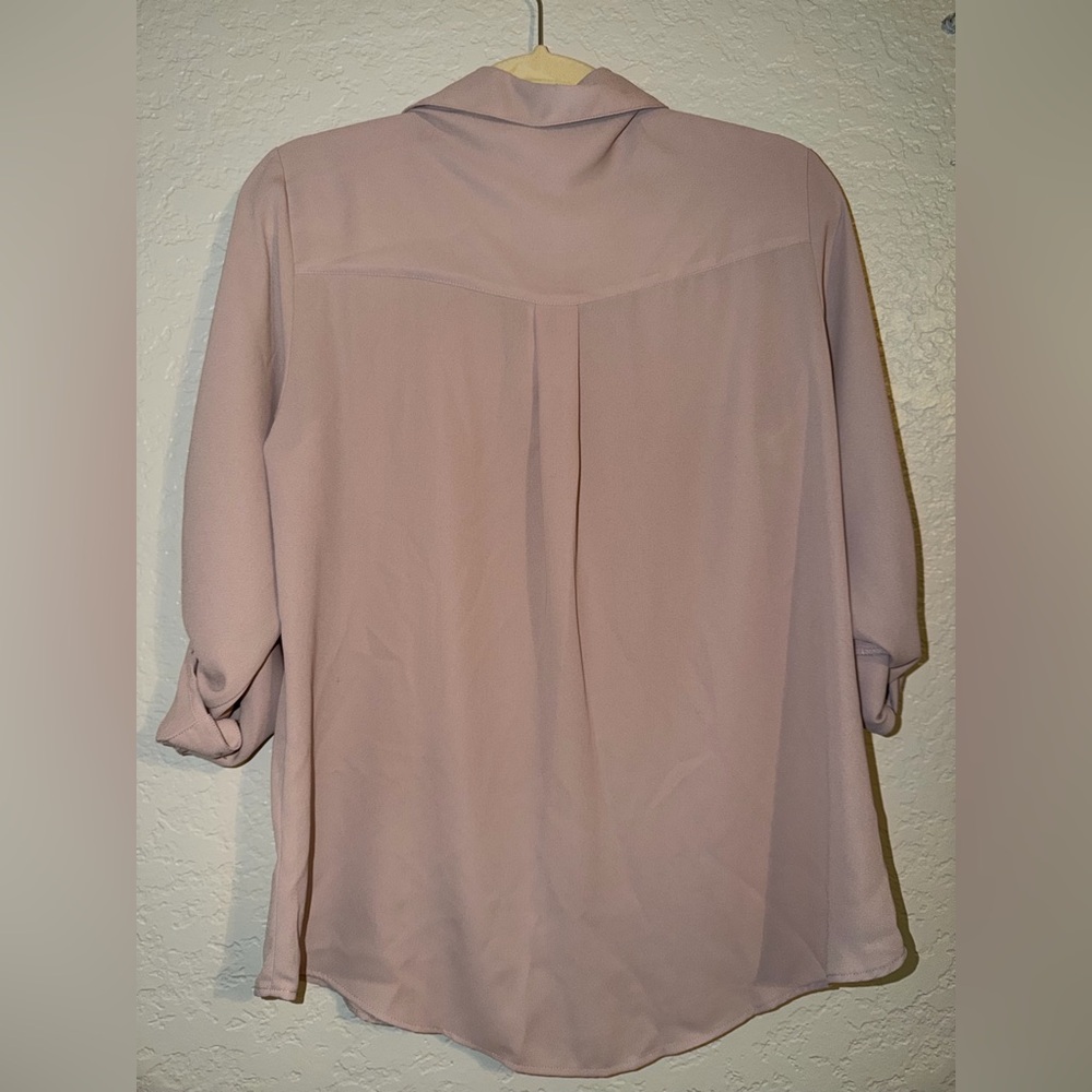 Express Women's Mauve Portofino Button Down Shirt - Medium - Picture 6 of 7